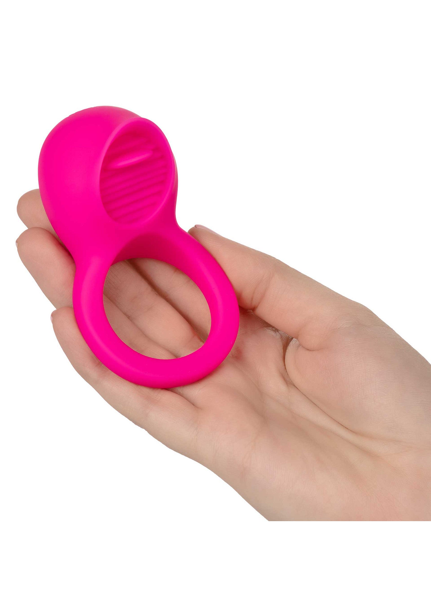 Anneau vibrant rose pour homme, pour plus de plaisir.; Roze vibrerende penisring voor mannen, voor meer plezier.; Pink vibrating cock ring for men, for extra fun.