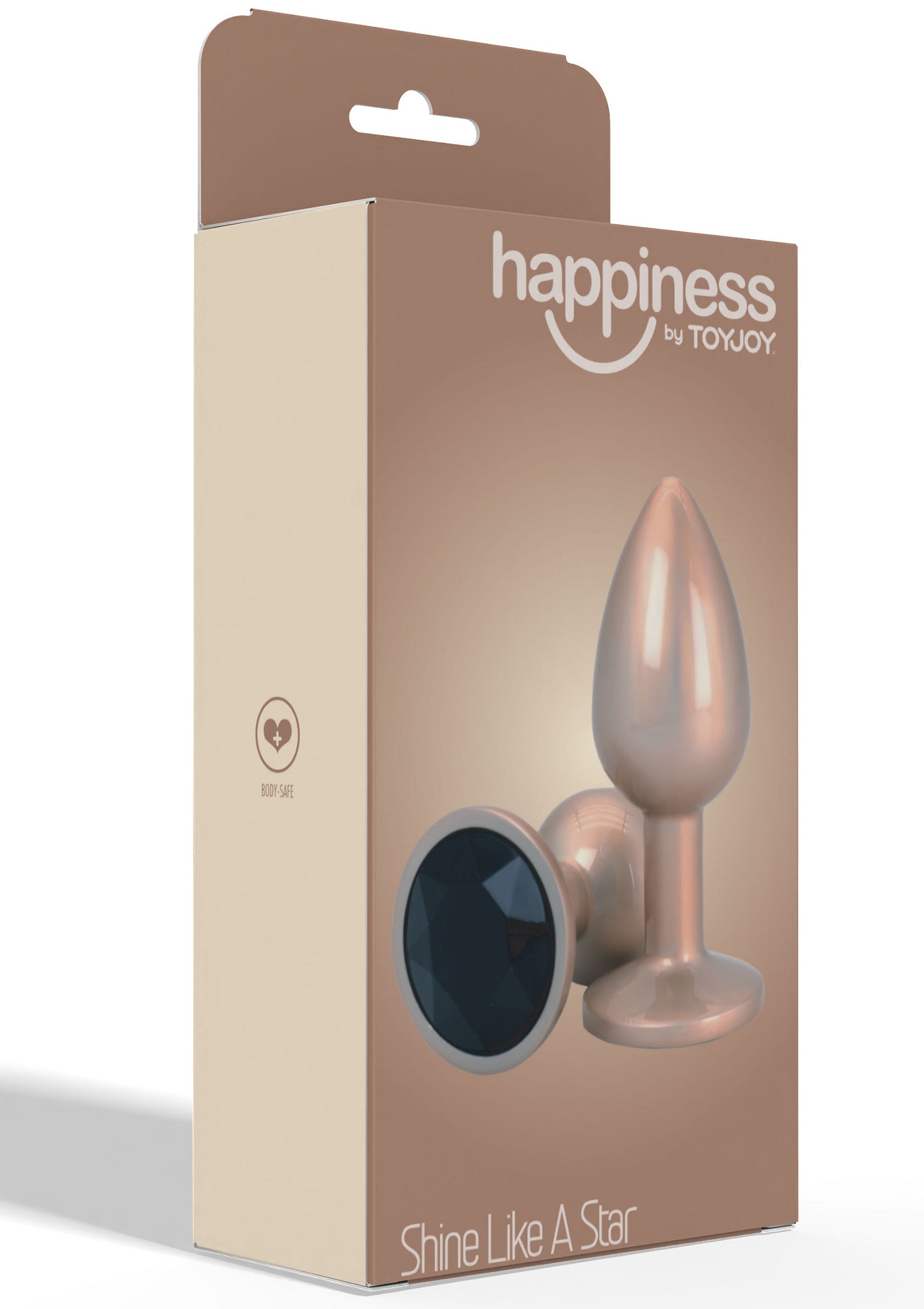 Happiness by ToyJoy. Shine Like A Star. Plaisir et brillance avec ce plug anal élégant.; Happiness by ToyJoy. Shine Like A Star. Plezier en glans met deze elegante anale plug.; Happiness by ToyJoy. Shine Like A Star. Pleasure and sparkle with this elegant anal plug.