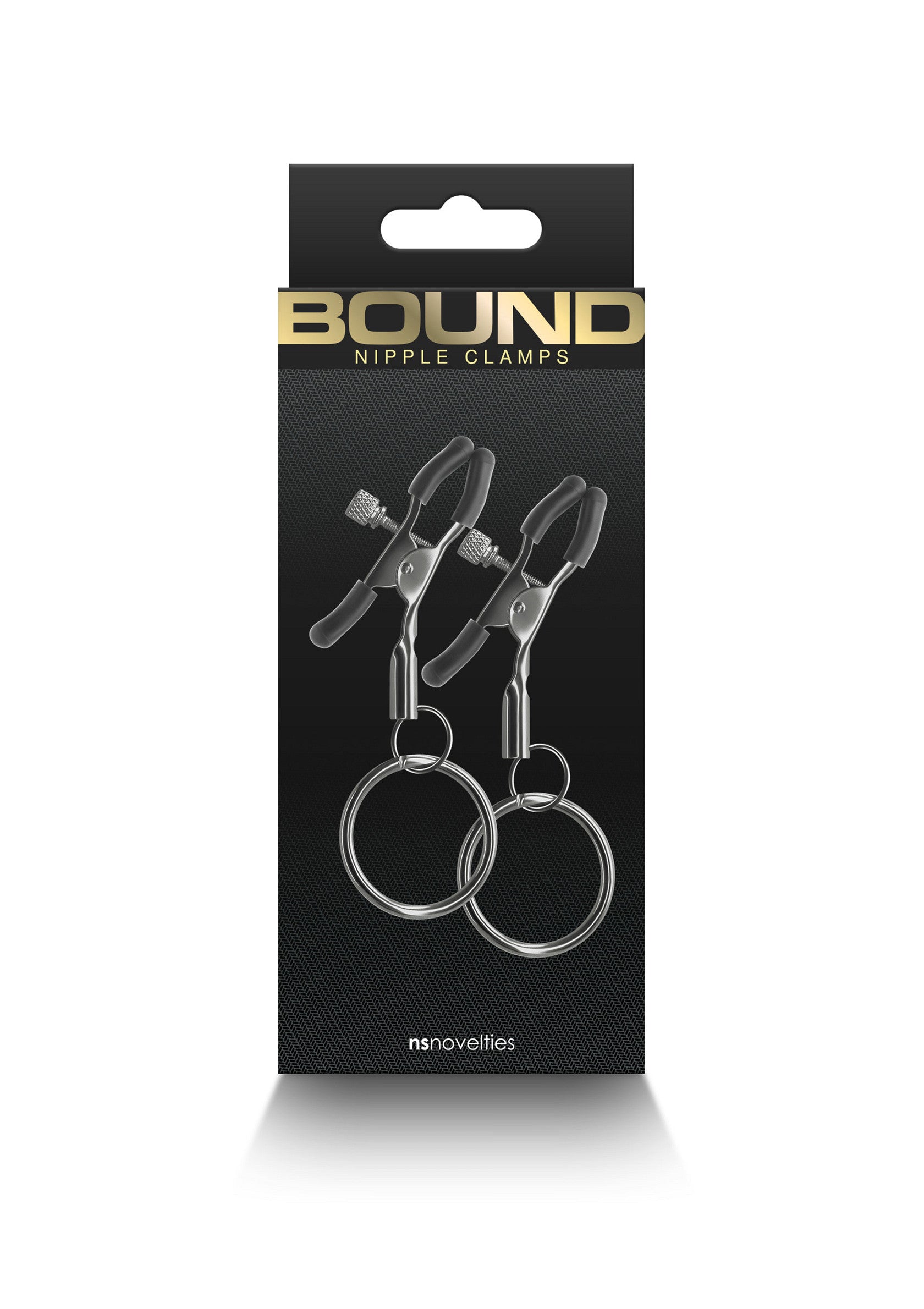 Pinces à tétons Bound pour une stimulation intense et un jeu de bondage excitant. Découvrez le plaisir de la domination et de la soumission.; Bound tepelklemmen voor intense stimulatie en opwindend bondage spel. Ontdek het plezier van dominantie en onderwerping.; Bound nipple clamps for intense stimulation and exciting bondage play. Discover the pleasure of dominance and submission.