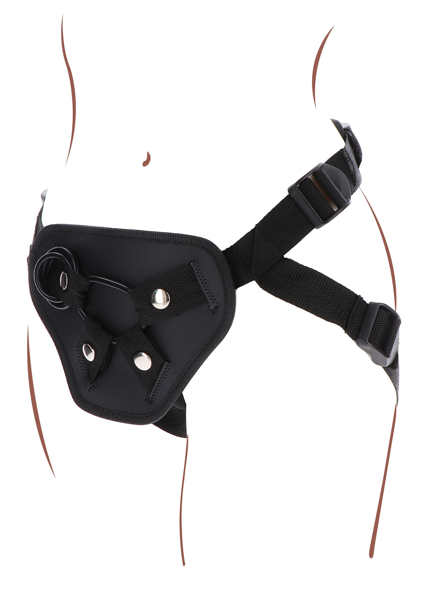 Harnais noir réglable pour un maintien optimal et un confort absolu.; Verstelbaar zwart harnas voor optimale ondersteuning en comfort.; Adjustable black harness for optimal support and comfort.