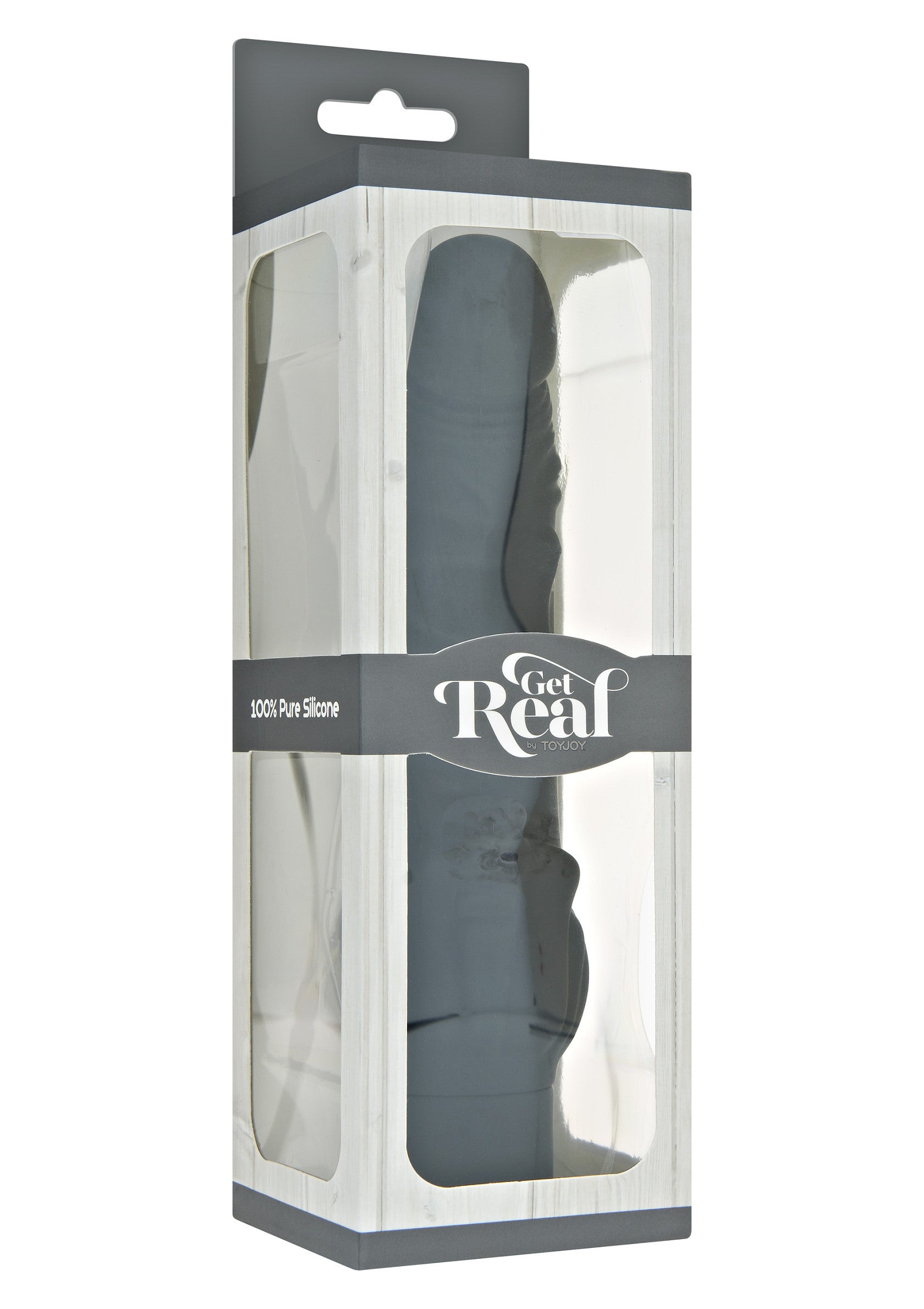 Jouet pour adultes "Get Real" en silicone pur dans son emballage.; Volwassen speeltje "Get Real" van pure siliconen in verpakking.; "Get Real" adult toy made of pure silicone in its packaging.