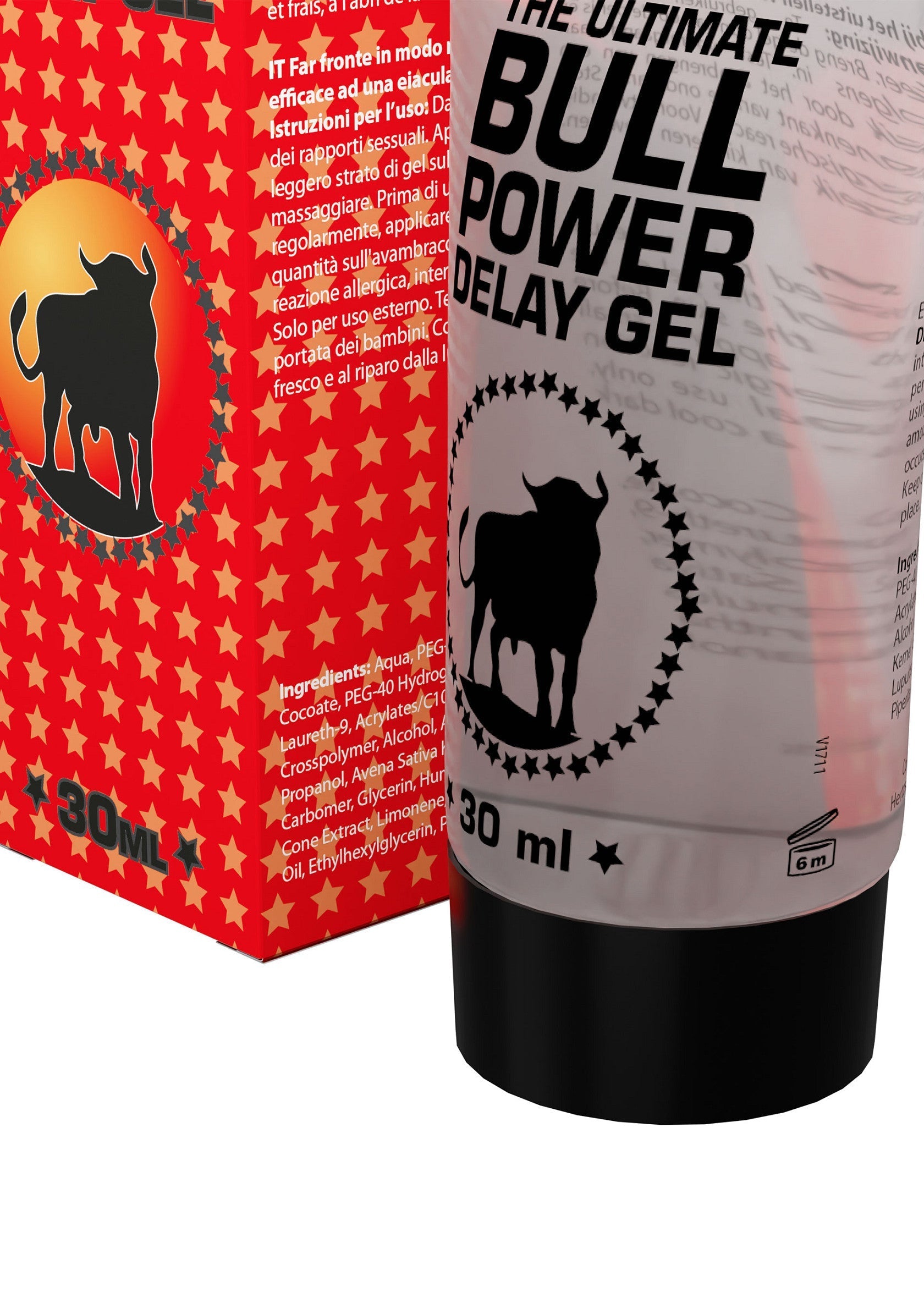 Gel retardateur Bull Power Ultimate 30ml pour des performances longue durée. Achetez maintenant!; Ultimate Bull Power Delay Gel 30ml voor langdurige prestaties. Koop nu!; Ultimate Bull Power Delay Gel 30ml for long-lasting performance. Buy now!