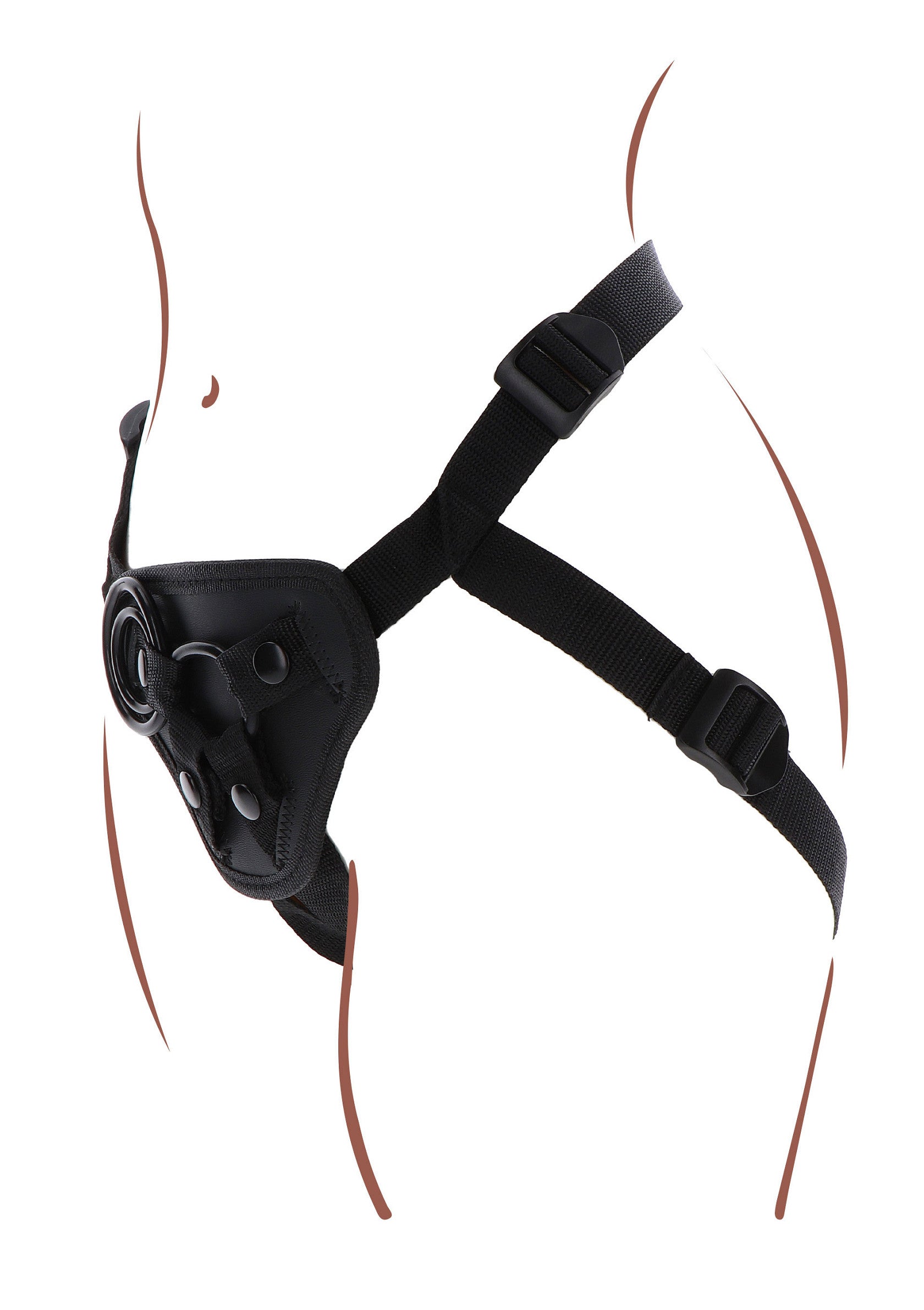 Harnais de corps noir réglable, pour un look audacieux et personnalisable. ; Zwarte body harness met verstelbare bandjes, voor een gedurfde en aanpasbare look.; Adjustable black body harness with straps, for a bold and customizable look.