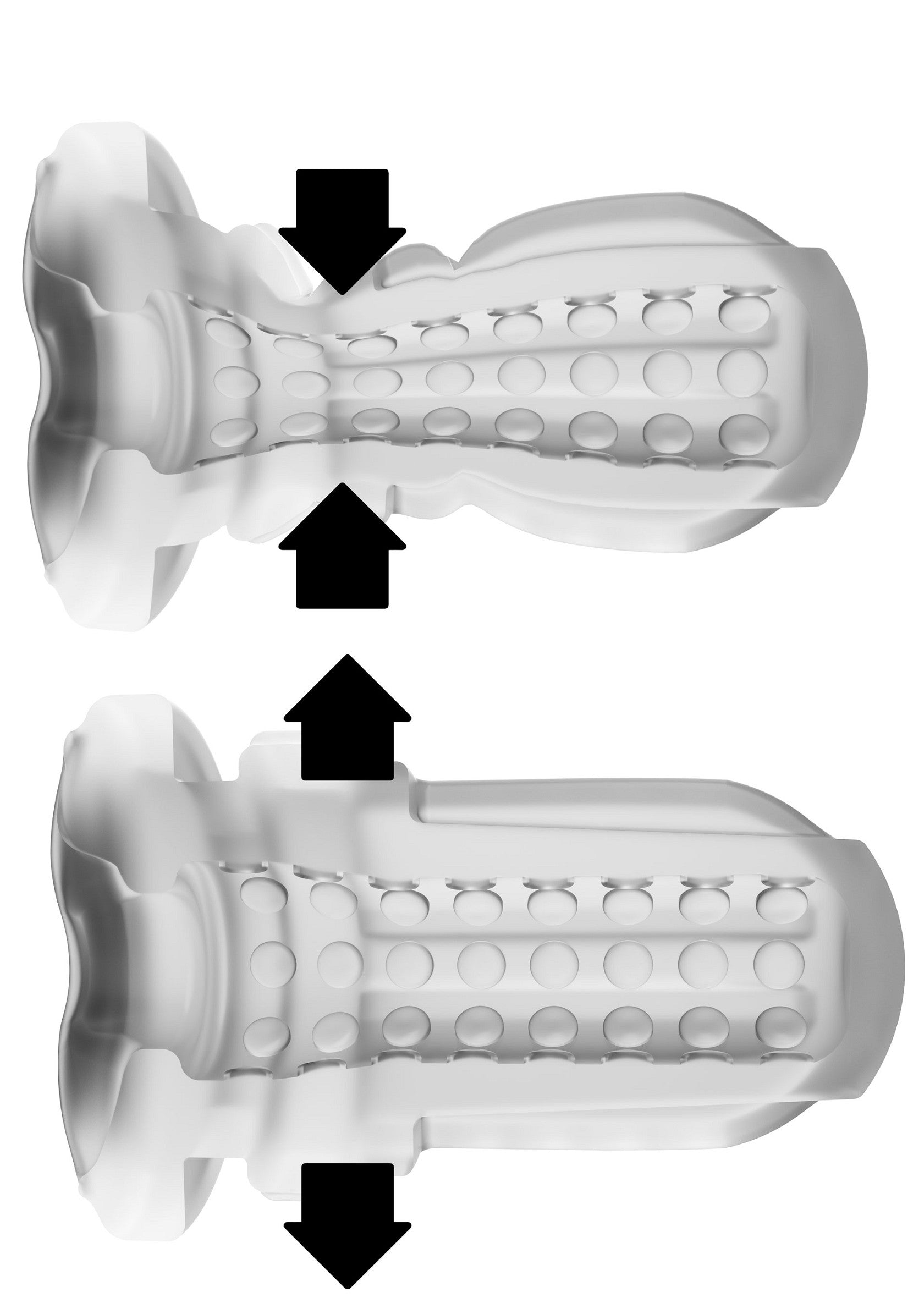 Manchon texturé avec des flèches pour une utilisation facile. Découvrez le plaisir ultime avec nos produits de qualité supérieure.; Getextureerde sleeve met pijlen voor eenvoudig gebruik. Ontdek ultiem plezier met onze producten van topkwaliteit.; Textured sleeve with arrows for easy use. Discover ultimate pleasure with our top-quality products.