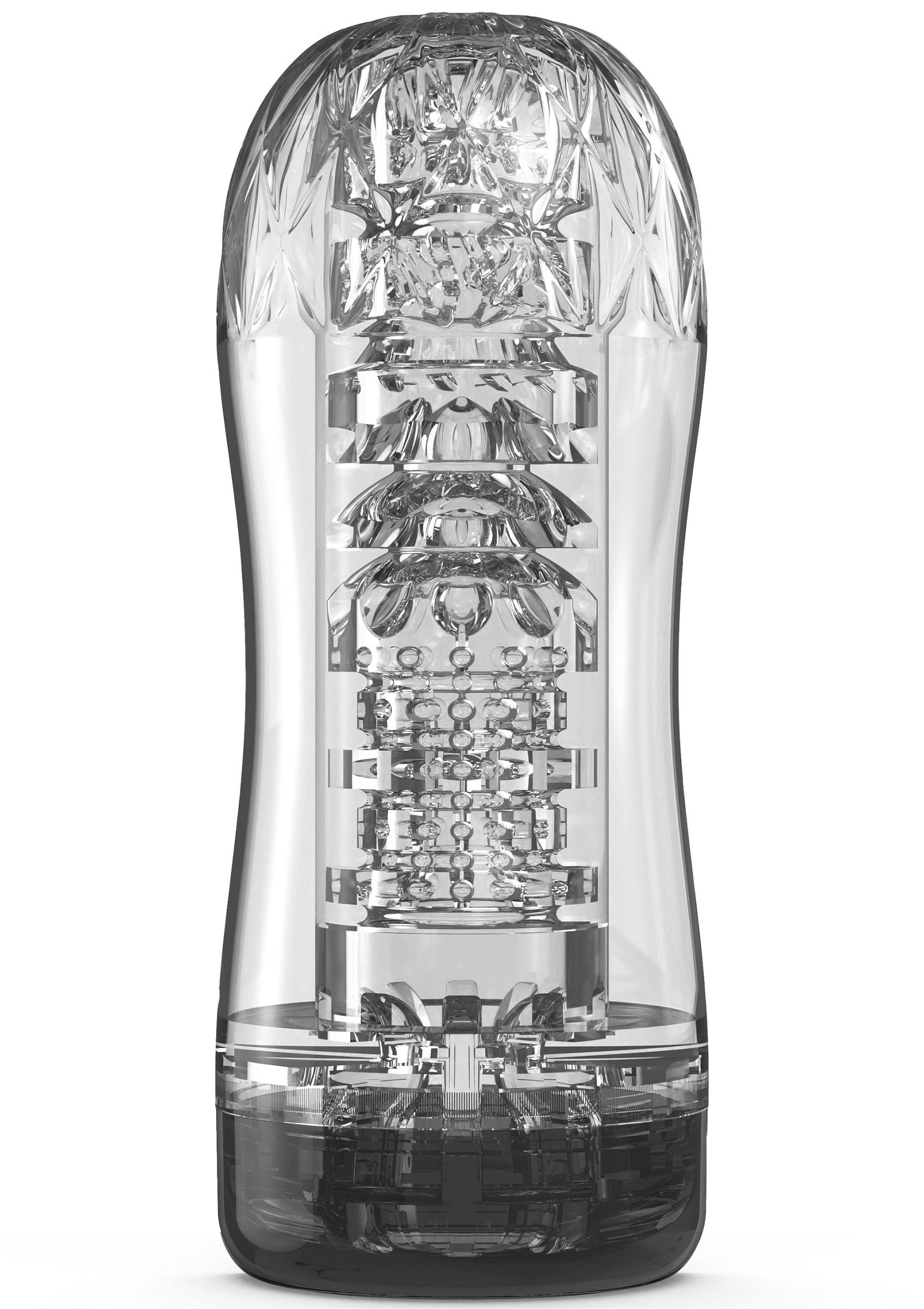 Manchon de plaisir transparent avec textures internes variées pour une expérience unique. Sensations intenses garanties.; Transparante plezierhuls met gevarieerde interne texturen voor een unieke ervaring. Gegarandeerd intense sensaties.; Transparent pleasure sleeve with varied internal textures for a unique experience. Guaranteed intense sensations.